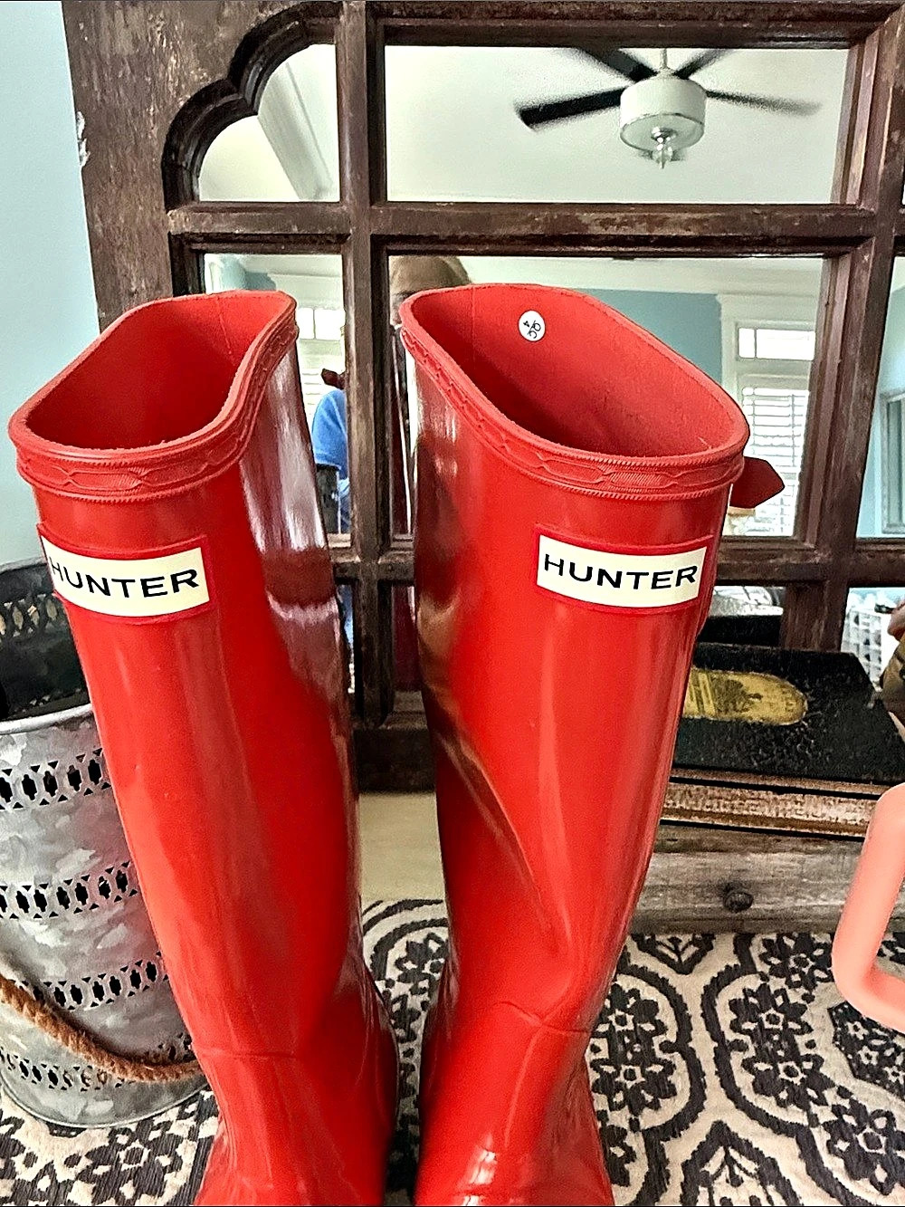 Hunter Original Tall Gloss Rain Boots Red US 7